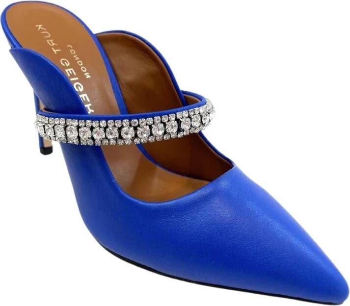 Kurt Geiger Blauwe Rhinestone Hakken Muiltjes Blauw Dames