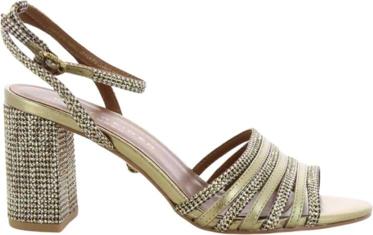 Kurt Geiger Bronzen Blok Sandaal Beige Dames