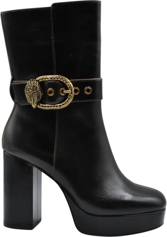 Kurt Geiger Bruine Platte Schoenen Mayfair Enkellaarsjes Black Dames