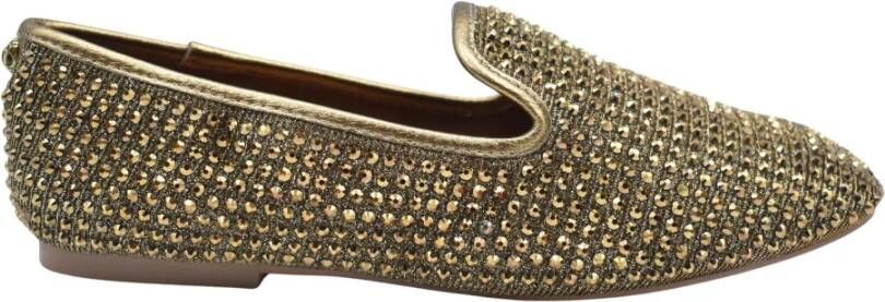 Kurt Geiger Gouden Loafer Flats Yellow Dames