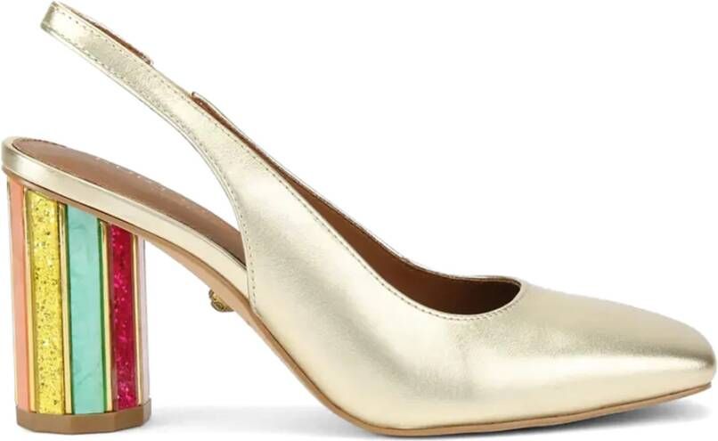 Kurt Geiger Gouden Perspex Slingback Hakken met Glitter Yellow Dames