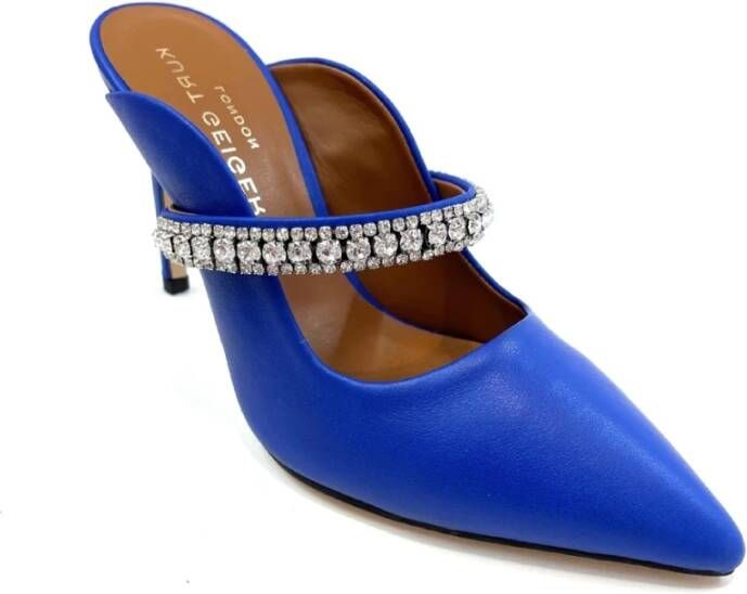 Kurt Geiger Blauwe Rhinestone Hakken Muiltjes Blauw Dames