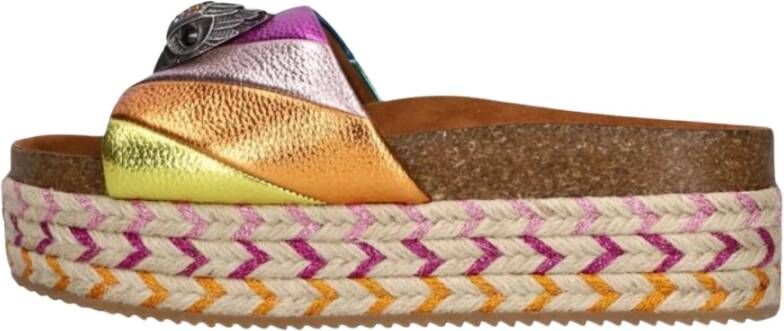 Kurt Geiger Kleurrijke Flatform Slippers Eye-Catcher Multicolor Dames