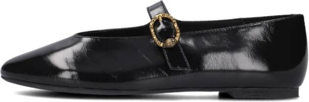 Kurt Geiger Mayfair Ballet Zwarte Leren Ballerina's Black Dames