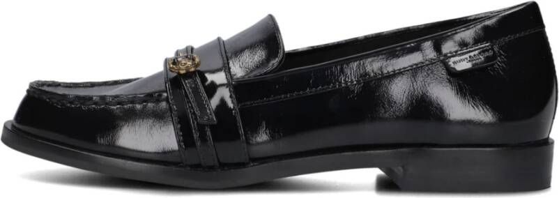 Kurt Geiger Zwarte Leren Loafers met Adelaarsgesp Black Dames