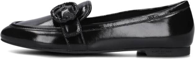 Kurt Geiger Zwarte Leren Loafers met Strass Gesp Black Dames