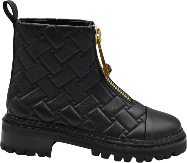 Kurt Geiger Zwarte Leren Ritslaars Black Dames