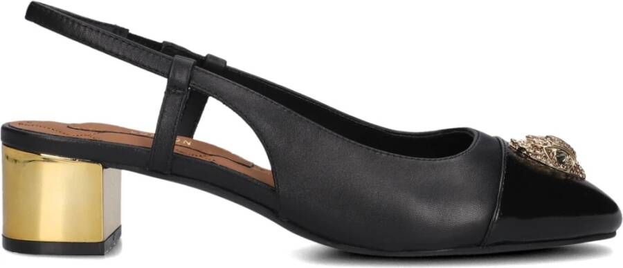 Kurt Geiger Zwarte leren slingback hakken Black Dames