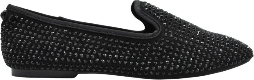 Kurt Geiger Zwarte Vierkante Neus Loafer Flats Black Dames