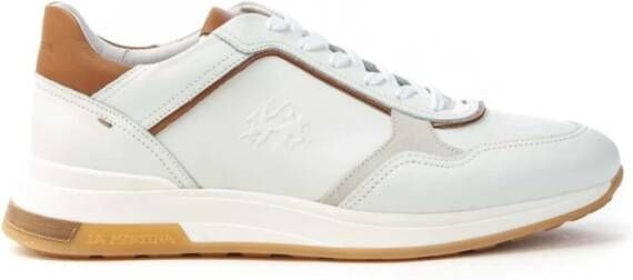 LA MARTINA Leren Sneakers met Suède Detail White Heren