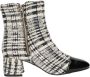 La strada Tweed enkellaarsje in ecru zwart Multicolor Dames - Thumbnail 5