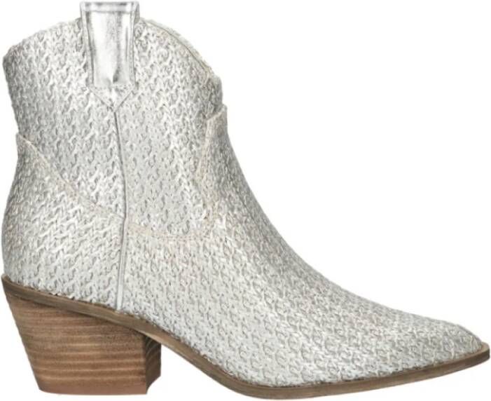 La strada Zilveren Raffia Westernlaarzen Gray Dames