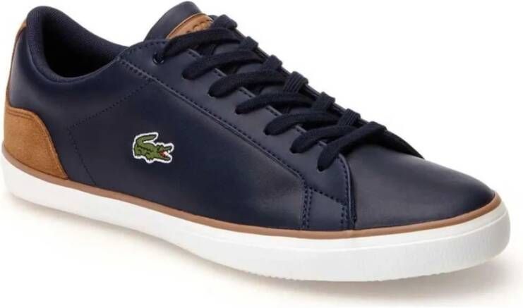 Lacoste Blauwe Sneakers met PU Leren Bovenwerk Blue Heren