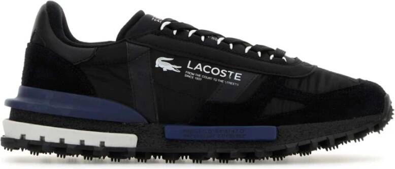 Lacoste Elite Active Sneakers van Zwart Stof en Suède Black Heren