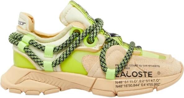 Lacoste Groene L003 Runway Sneakers Beige Heren