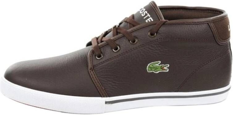 Lacoste Hoge Sneakers Bruin Leer Brown Heren