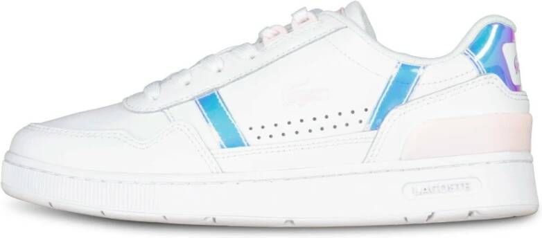 Lacoste Logo Sneaker Mat Leer Label Reliëf White Dames