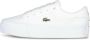 Lacoste Logo Sneakers Mat Leer Zijlabel In reliëf Brede Zool White Dames - Thumbnail 18