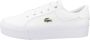 Lacoste Logo Sneaker Mat Leer Label Reliëf White Dames - Thumbnail 2