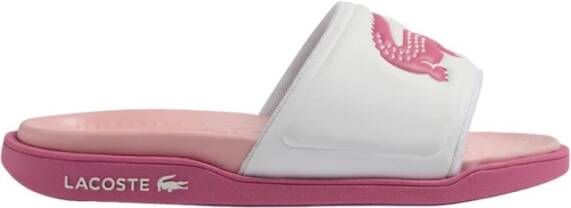 Lacoste Roze Croco Dualiste Sliders Pink Dames