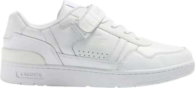 Lacoste Velcro Leren Sneakers T Clips Trainers White Heren