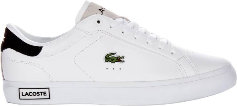 Lacoste Wit Zwart Leren Sneakers Mannen White Heren