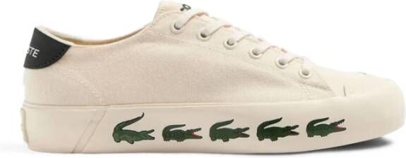 Lacoste Witte Gripshot Textiel Sneakers Beige Heren