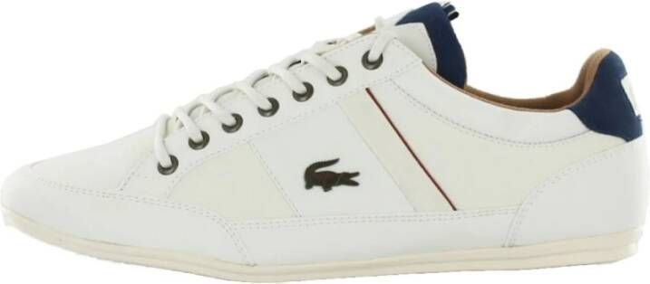 Lacoste Witte Sneakers met Metalen Logo White Heren