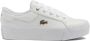 Lacoste Logo Sneakers Mat Leer Zijlabel In reliëf Brede Zool White Dames - Thumbnail 2