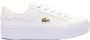 Lacoste Logo Sneaker Mat Leer Label Reliëf White Dames - Thumbnail 14