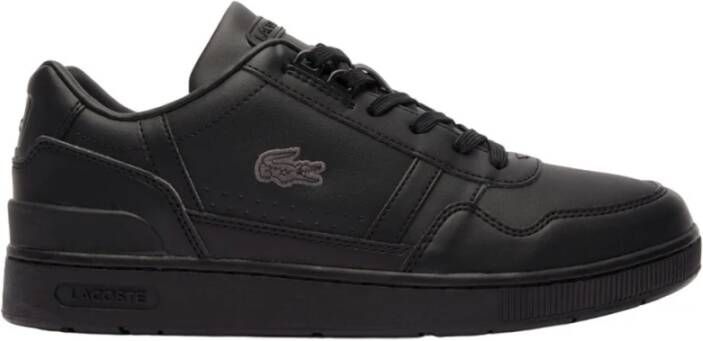 Lacoste Zwarte Casual Leren Sneakers oor Heren Black Heren