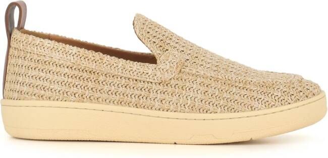 Lanvin Beige Slipper in Rafia met Leren Details Beige Heren