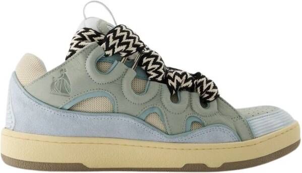 Lanvin Multicolor suede en stoffen stoepschuijfjes Blauw Heren