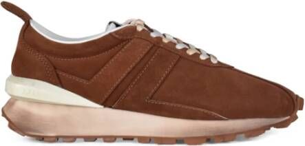 Lanvin Luxe Bruine Suède Bumper Sneakers voor Heren Brown Heren