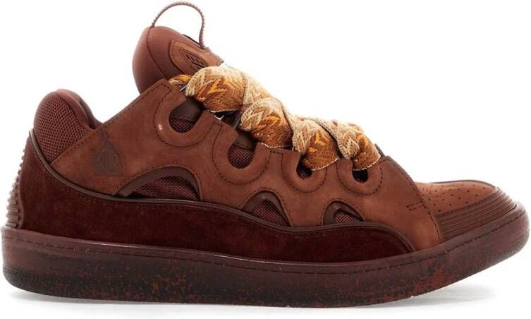 Lanvin Chunky Curb Sneakers Brown Dames