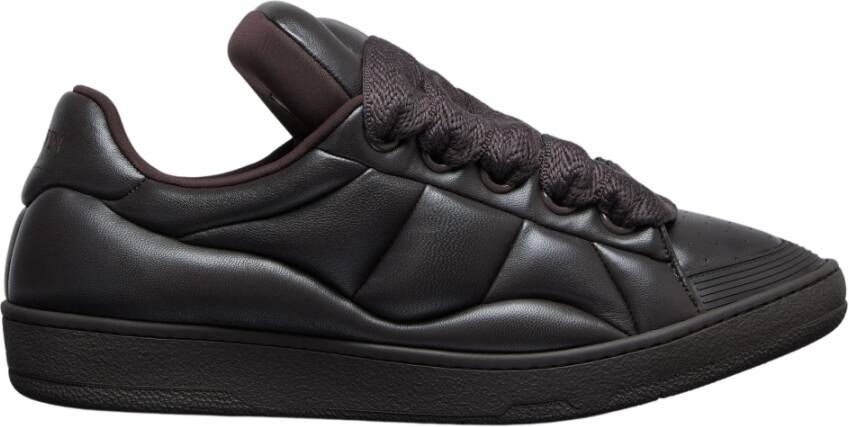 Lanvin Chunky Lace Leren Sneakers Brown Heren