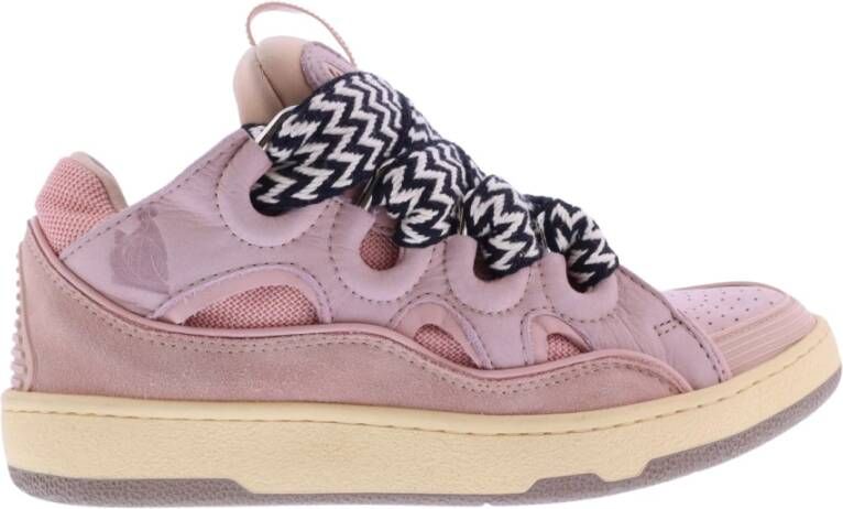 Lanvin Roze Leren Sneakers met Ademende Details Pink Dames