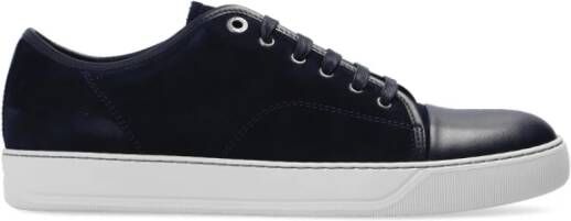 Lanvin Dbb1 Suede And Patent Leather Sportschoenen Blauw Heren