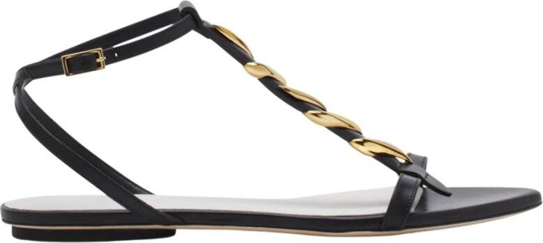 Lanvin Flat Sandals Black Dames