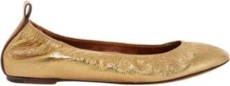 Lanvin Gelamineerde leren ballerina flats Yellow Dames