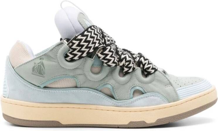 Lanvin Gepaneeld Ontwerp Sneakers Blue Dames