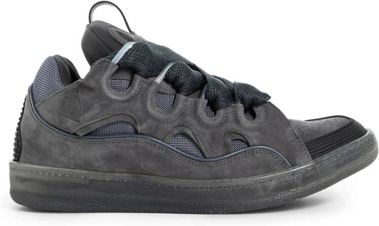 Lanvin Grijze Nubuk Leren Sneakers Gray Heren