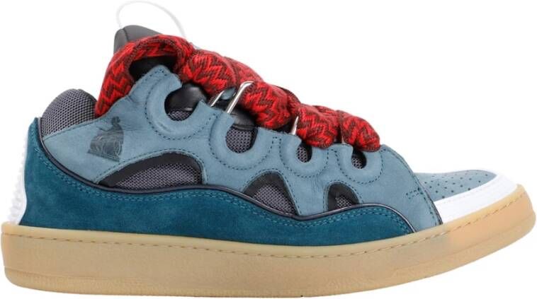 Lanvin Grijze Suède Sneakers Multicolor Heren