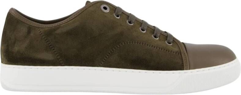 Lanvin Lage Suede en Nappa Captoe Green Heren