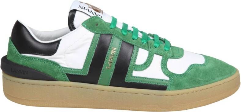 Lanvin Groen zwarte leren sneakers Aw24 Multicolor Heren