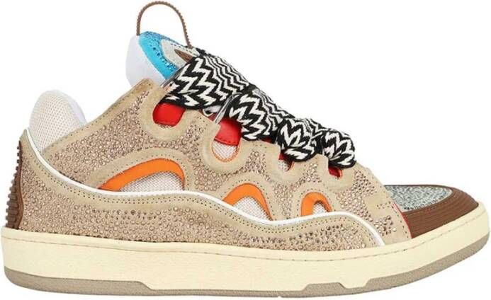 Lanvin Beige Sneakers met Suède Detail Beige Heren