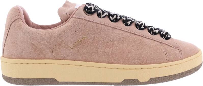 Lanvin Roze Leren Sneakers met Suède Detail Pink Dames