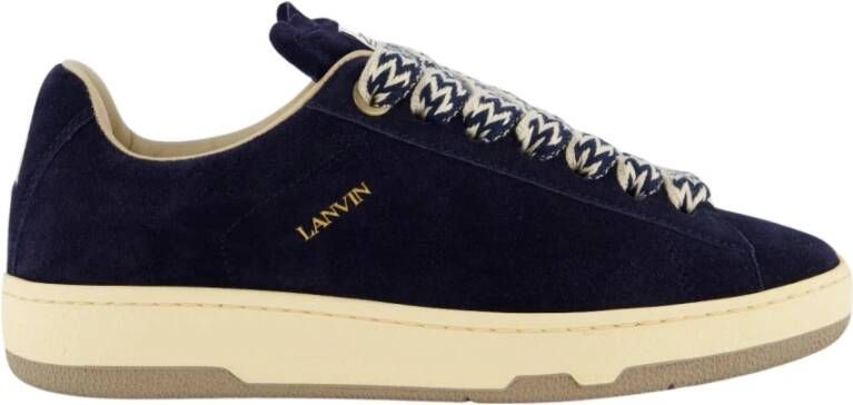 Lanvin Lage Top Lite Curb Sneakers Blue Dames