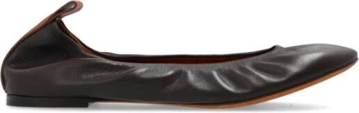 Lanvin Donkerbruine Ballerina Platte Schoenen Brown Dames