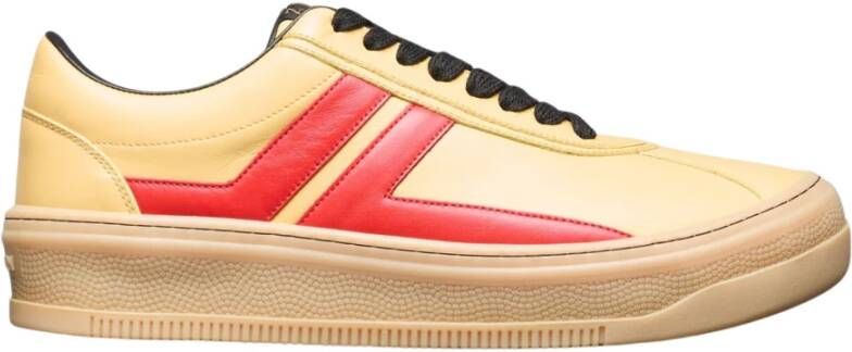 Lanvin Leren Sneakers met Contrastpanelen Yellow Heren